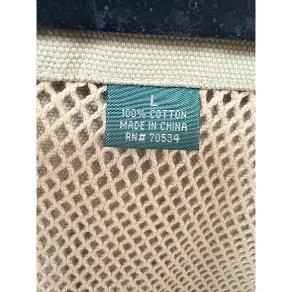 ORVIS Lord Calvert Mens Tan Cotton Chore Coat Fishing Jacket Size L Patches - Picture 6 of 16